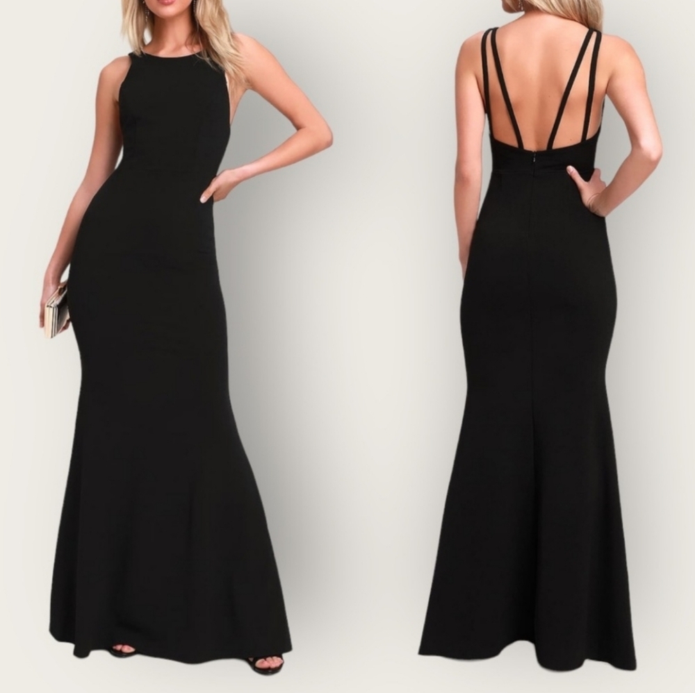 Lulu's Elegant Black Maxi Dress